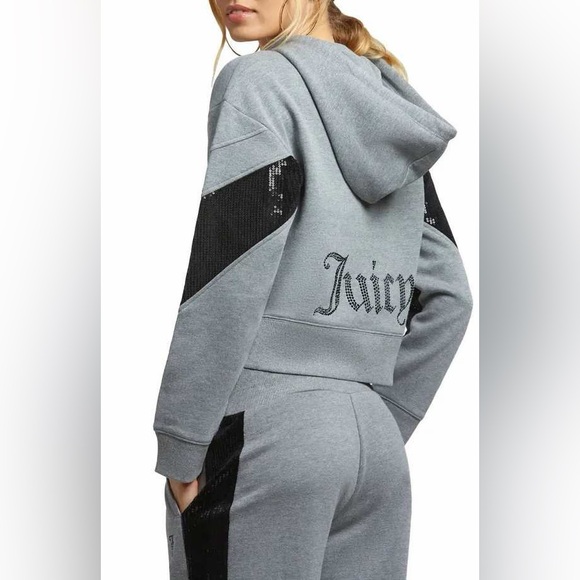 Juicy Couture Pants - Juicy Couture Tracksuit Hoodie (Small) & Joggers (Medium) Gray with Sequins Set